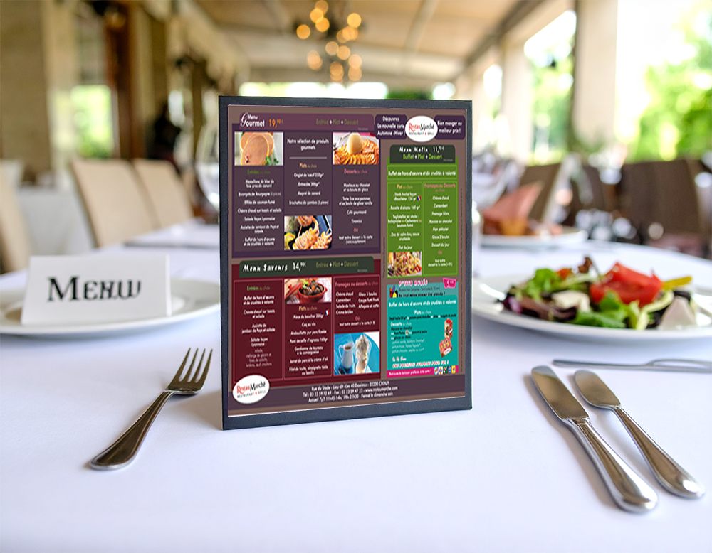 Réalisation menu Création d'un menu